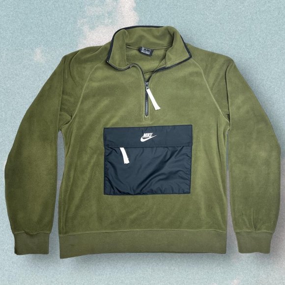 NIKE fleece quarter zip sweater with large front pouch - Picture 1 of 3
